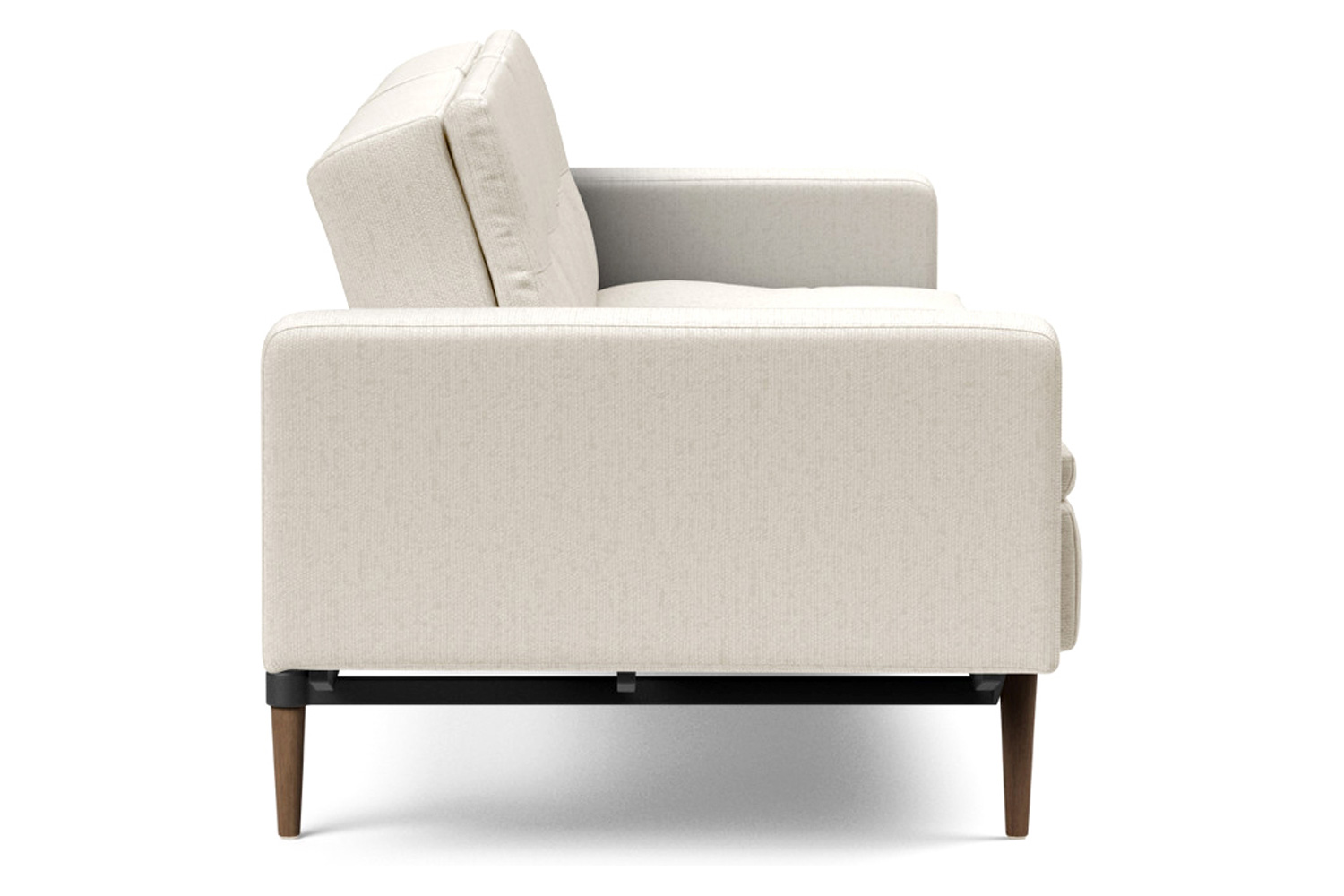 Innovation Living Dublexo Styletto Sofa Bed Dark Wood with Arms - 531 Bouclé Off White