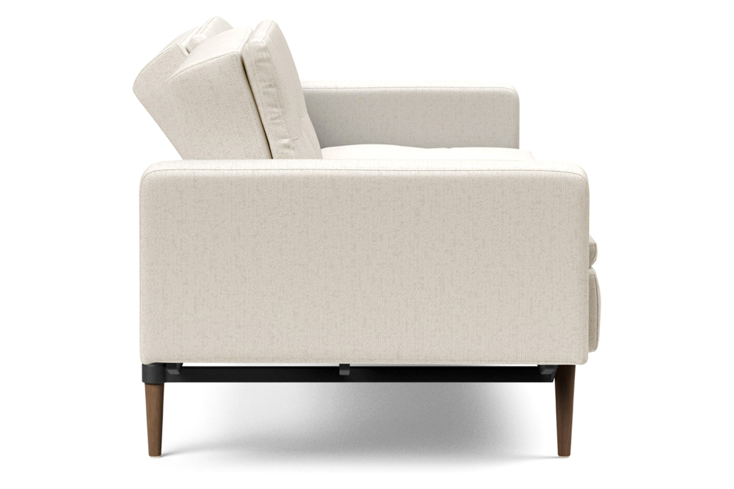 Innovation Living Dublexo Styletto Sofa Bed Dark Wood with Arms - 531 Bouclé Off White