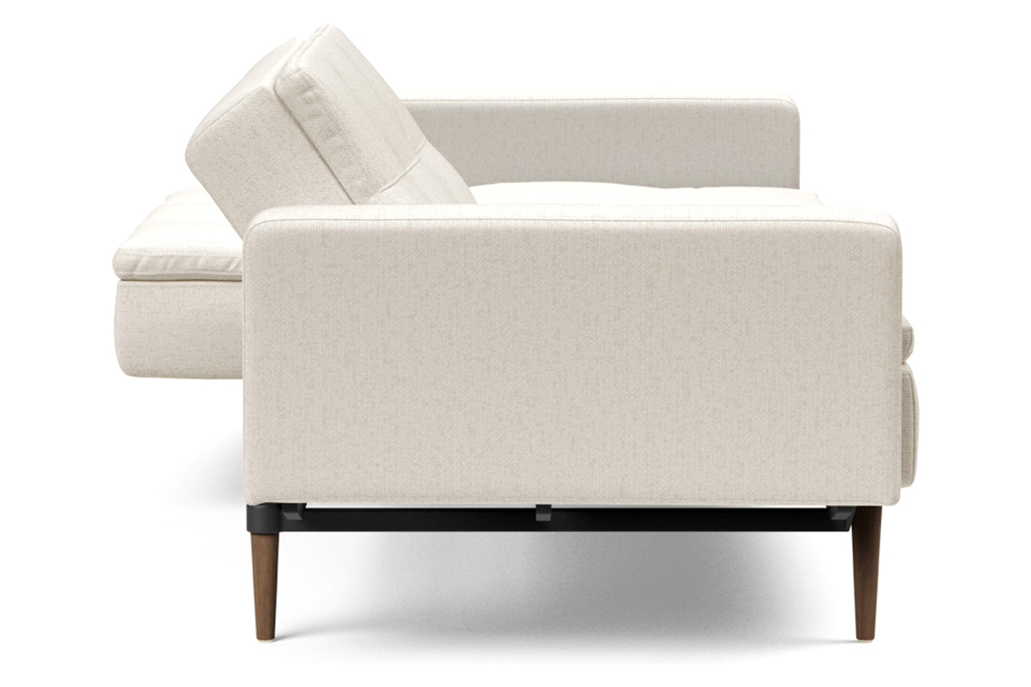 Innovation Living Dublexo Styletto Sofa Bed Dark Wood with Arms - 531 Bouclé Off White