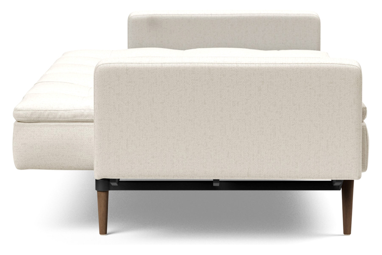 Innovation Living Dublexo Styletto Sofa Bed Dark Wood with Arms - 531 Bouclé Off White