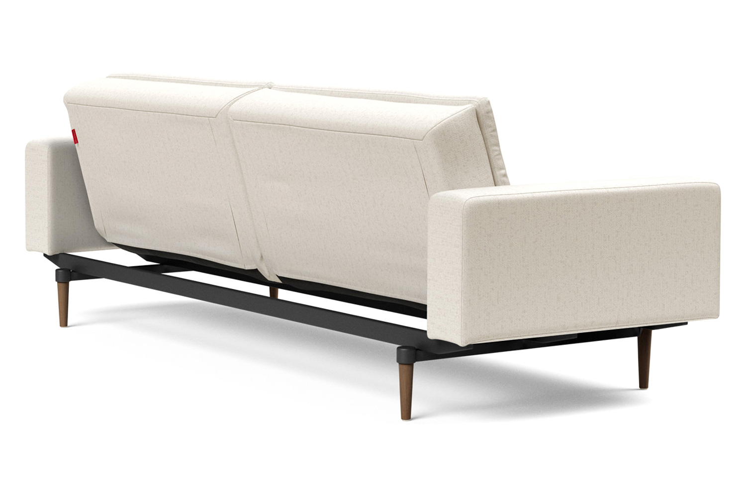 Innovation Living Dublexo Styletto Sofa Bed Dark Wood with Arms - 531 Bouclé Off White