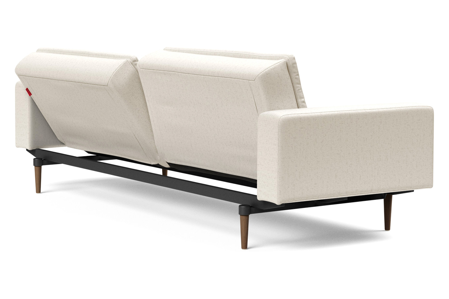 Innovation Living Dublexo Styletto Sofa Bed Dark Wood with Arms - 531 Bouclé Off White