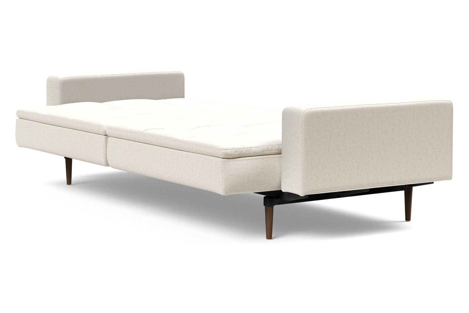 Innovation Living Dublexo Styletto Sofa Bed Dark Wood with Arms - 531 Bouclé Off White