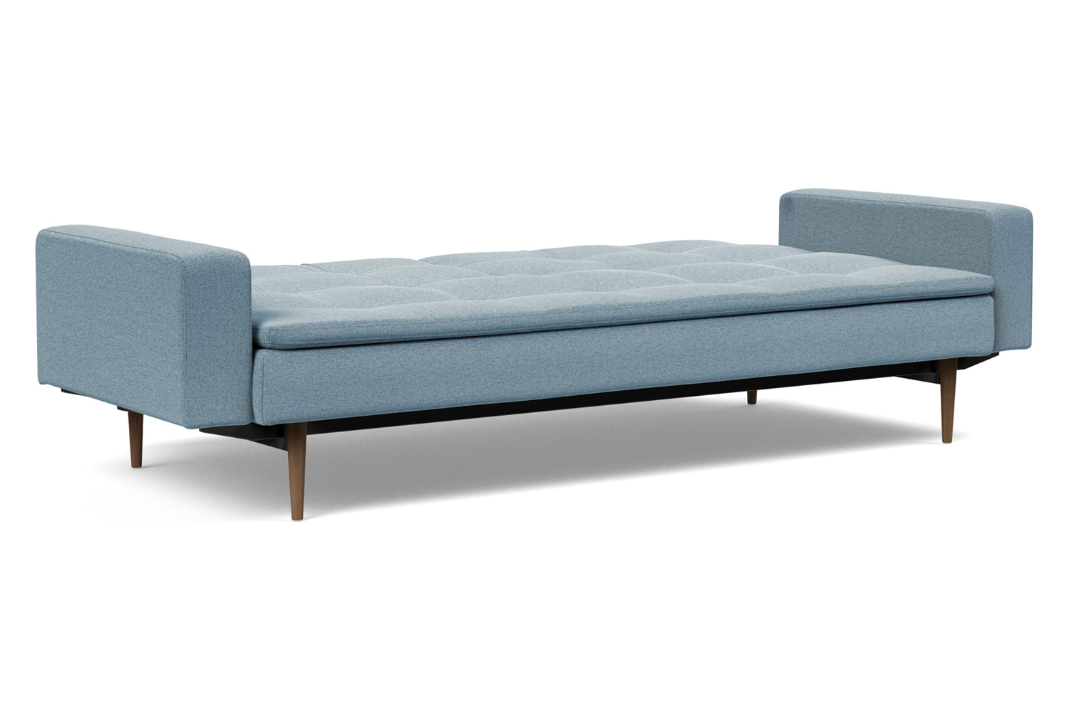 Innovation Living Dublexo Styletto Sofa Bed Dark Wood with Arms - 558 Soft Indigo