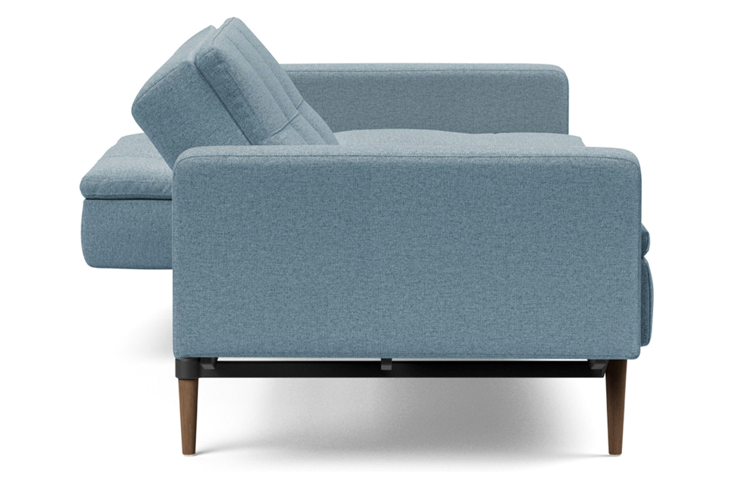 Innovation Living Dublexo Styletto Sofa Bed Dark Wood with Arms - 558 Soft Indigo