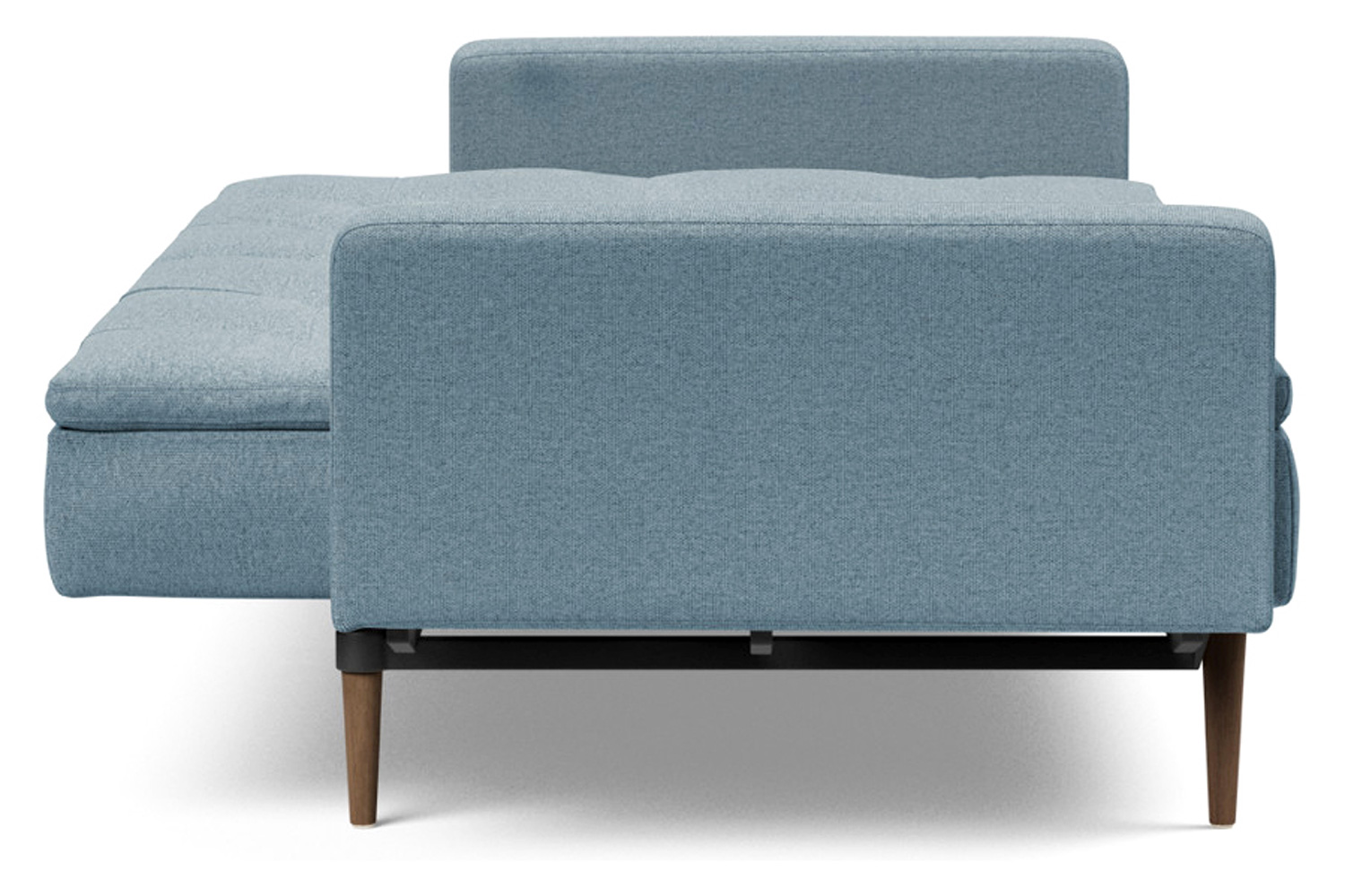 Innovation Living Dublexo Styletto Sofa Bed Dark Wood with Arms - 558 Soft Indigo