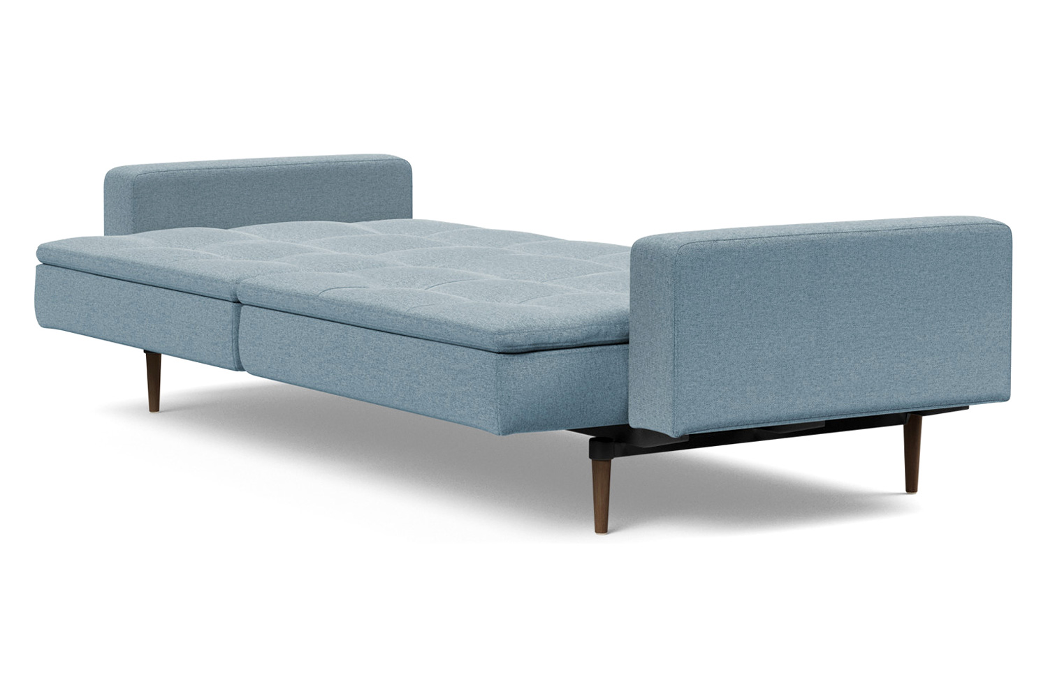 Innovation Living Dublexo Styletto Sofa Bed Dark Wood with Arms - 558 Soft Indigo