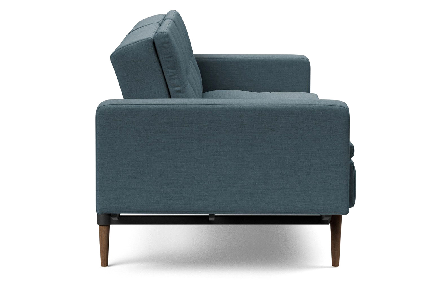 Innovation Living Dublexo Styletto Sofa Bed Dark Wood with Arms - 573 Vivus Dusty Blue