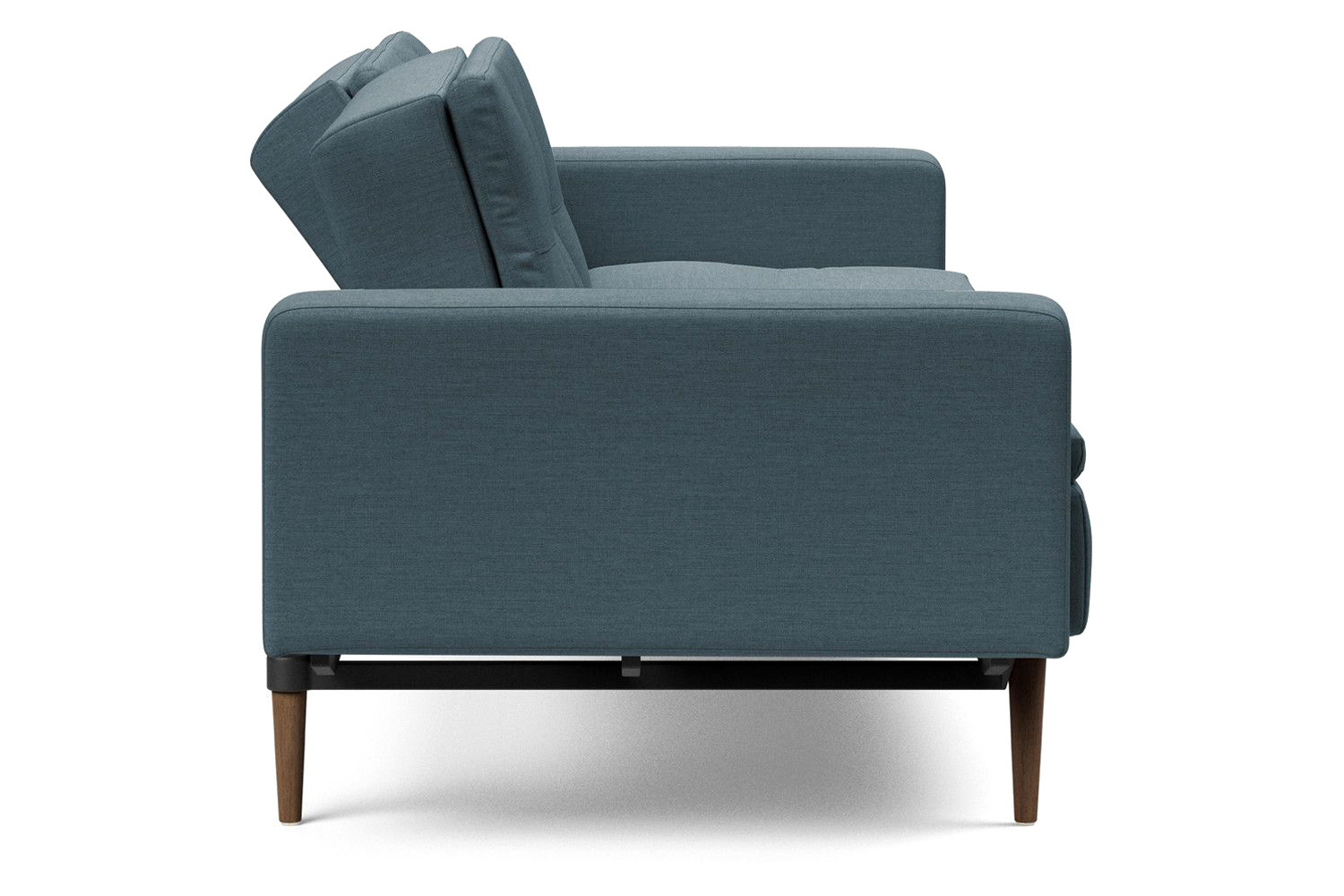 Innovation Living Dublexo Styletto Sofa Bed Dark Wood with Arms - 573 Vivus Dusty Blue