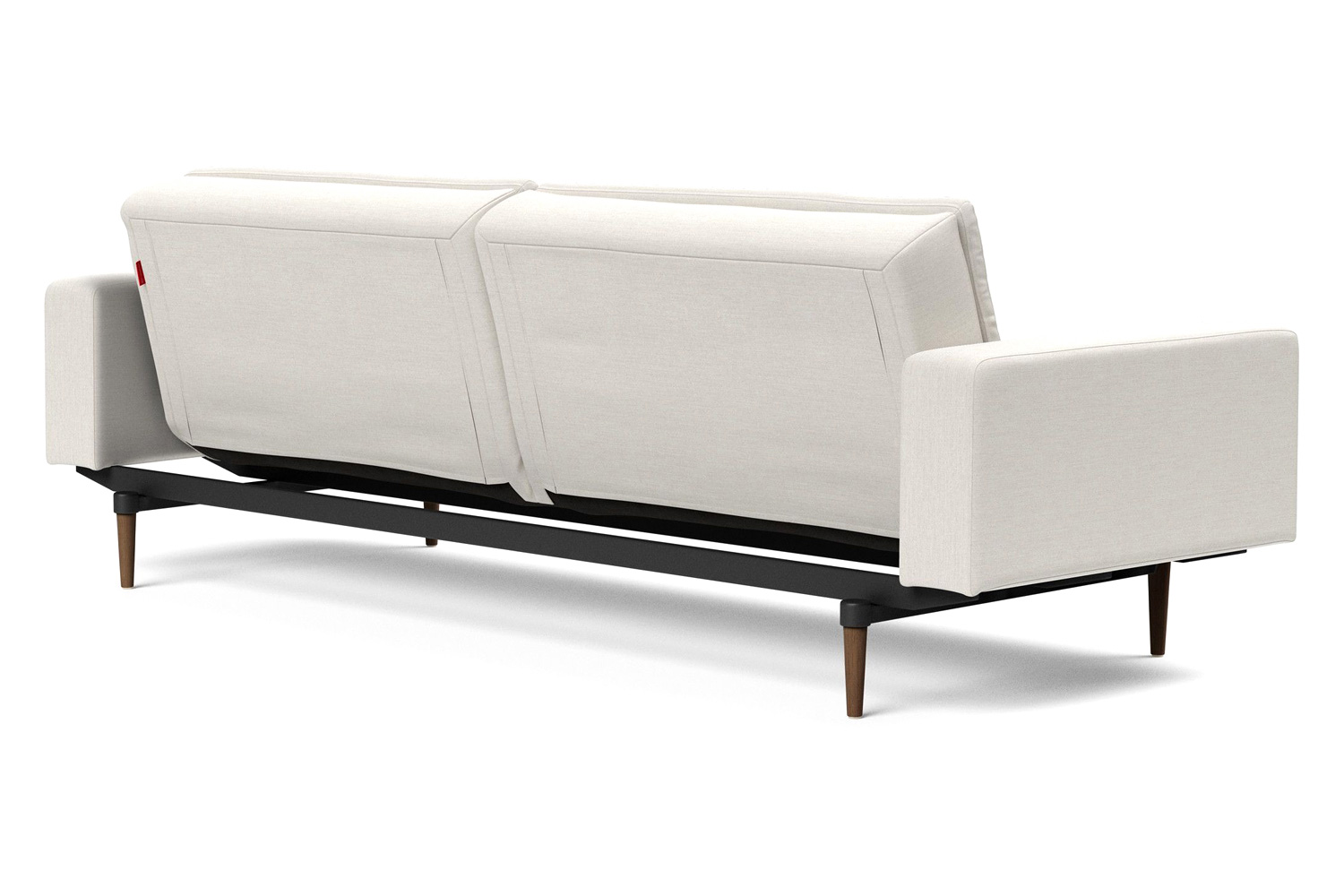 Innovation Living Dublexo Styletto Sofa Bed Dark Wood with Arms - 574 Vivus Dusty Off White