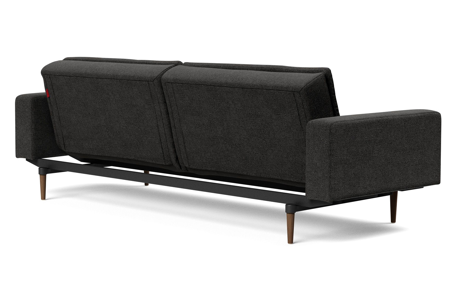 Innovation Living Dublexo Styletto Sofa Bed Dark Wood with Arms - 577 Kenya Dark Gray