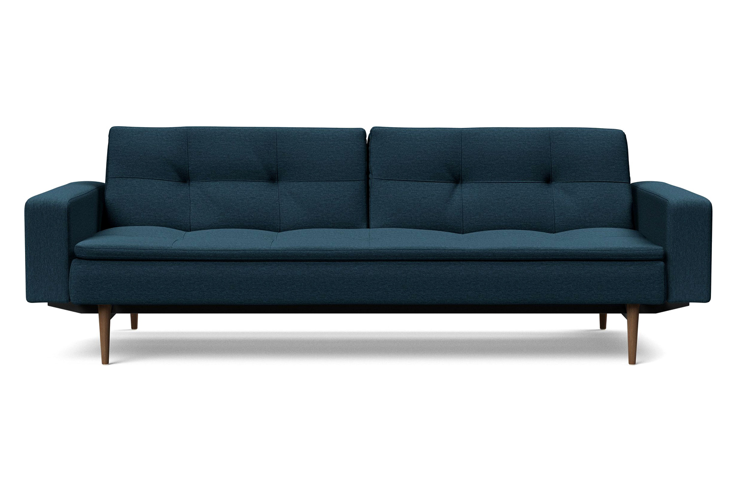 Innovation Living Dublexo Styletto Sofa Bed Dark Wood with Arms - 580 Argus Navy Blue