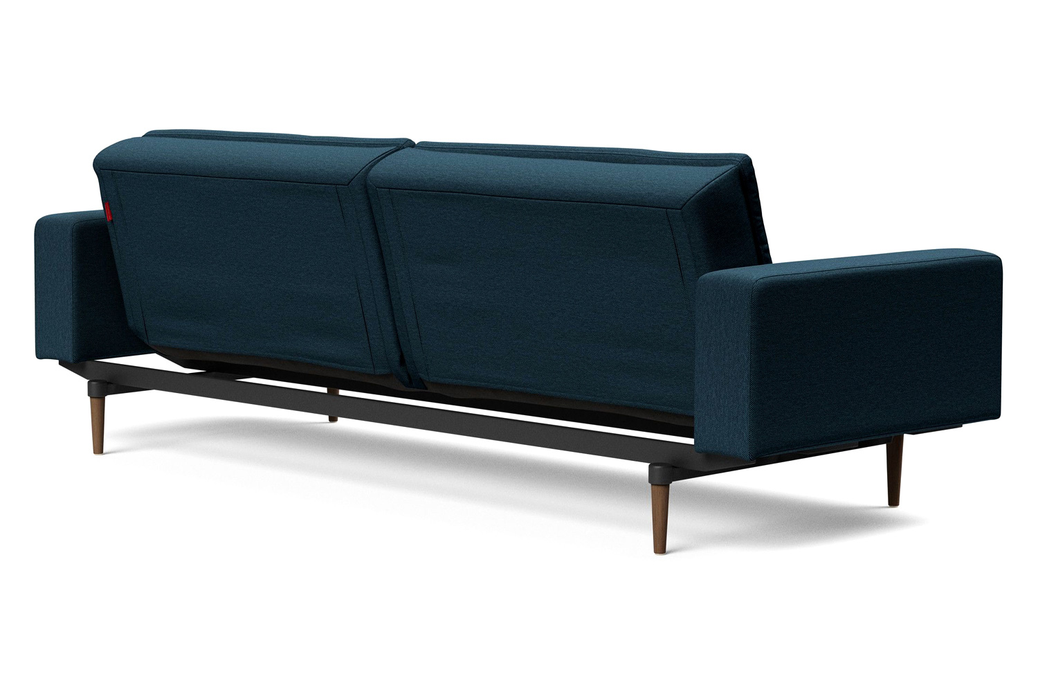 Innovation Living Dublexo Styletto Sofa Bed Dark Wood with Arms - 580 Argus Navy Blue