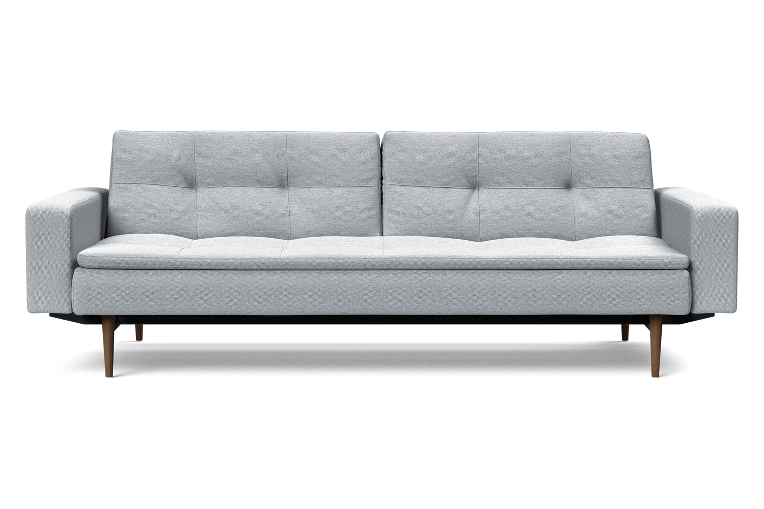 Innovation Living Dublexo Styletto Sofa Bed Dark Wood with Arms - 583 Argus Gray