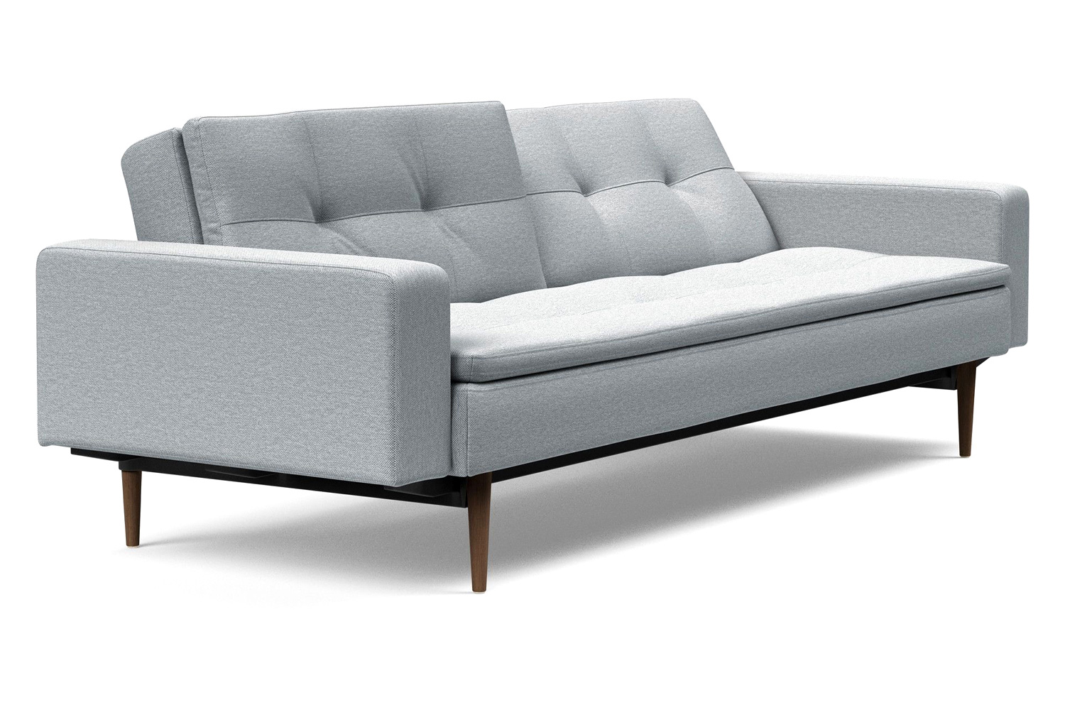 Innovation Living Dublexo Styletto Sofa Bed Dark Wood with Arms - 583 Argus Gray