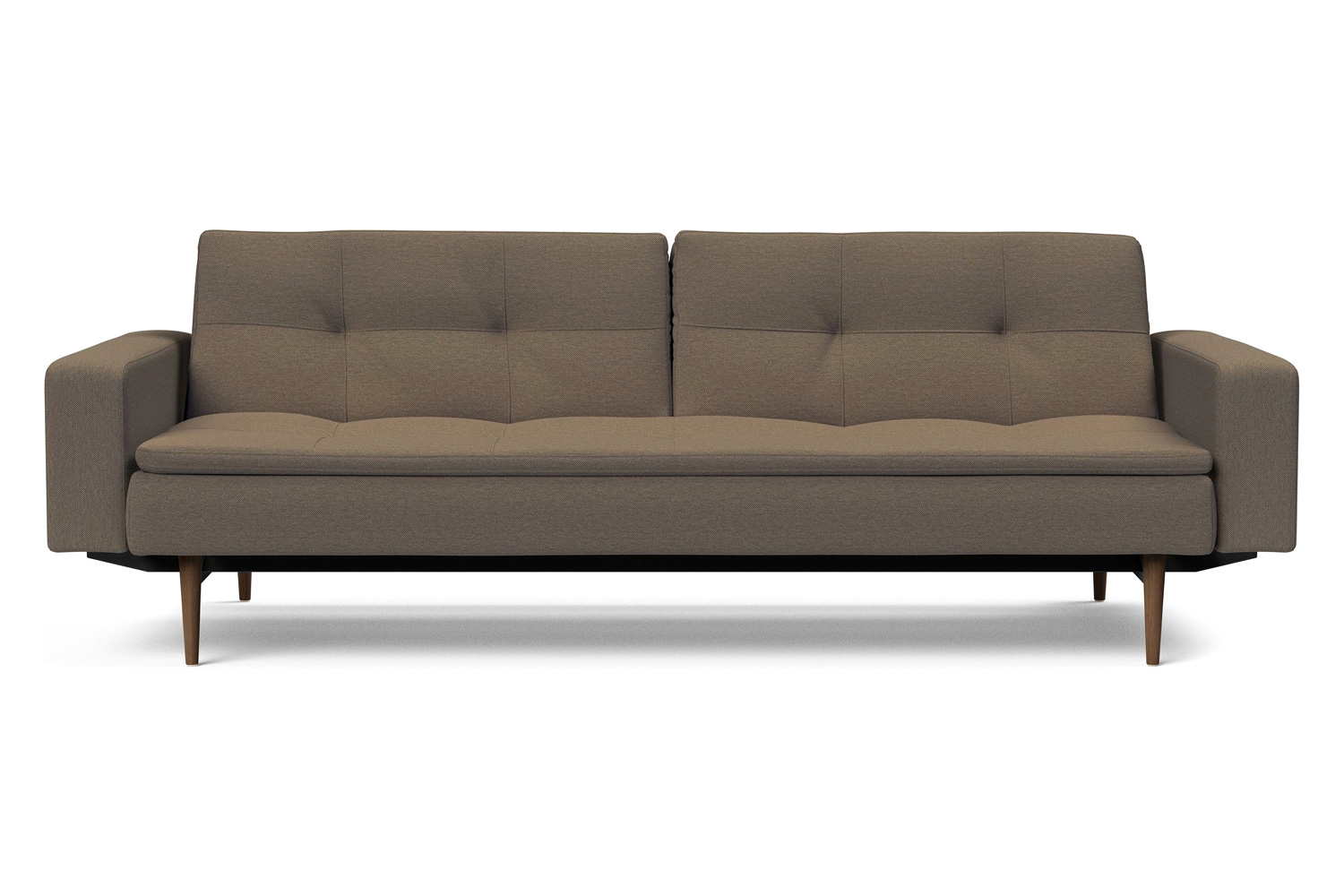 Innovation Living Dublexo Styletto Sofa Bed Dark Wood with Arms - 585 Argus Brown