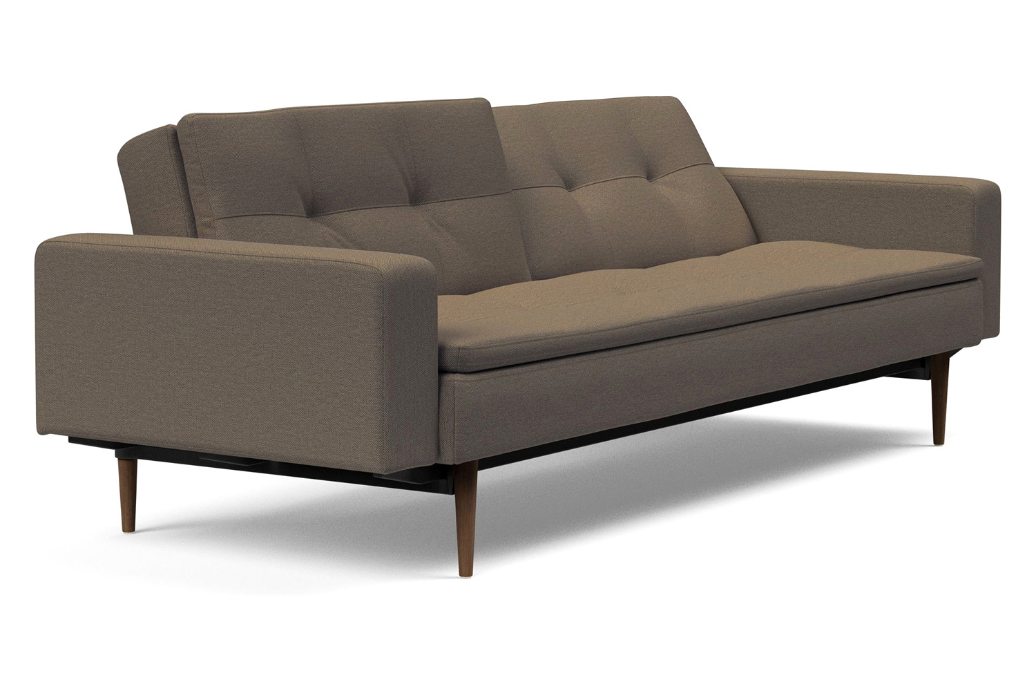 Innovation Living Dublexo Styletto Sofa Bed Dark Wood with Arms - 585 Argus Brown