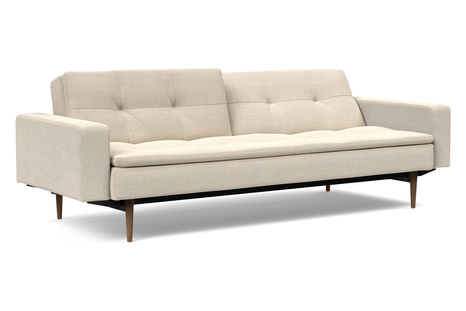 Innovation Living Dublexo Styletto Sofa Bed Dark Wood with Arms - 586 Phobos Latte