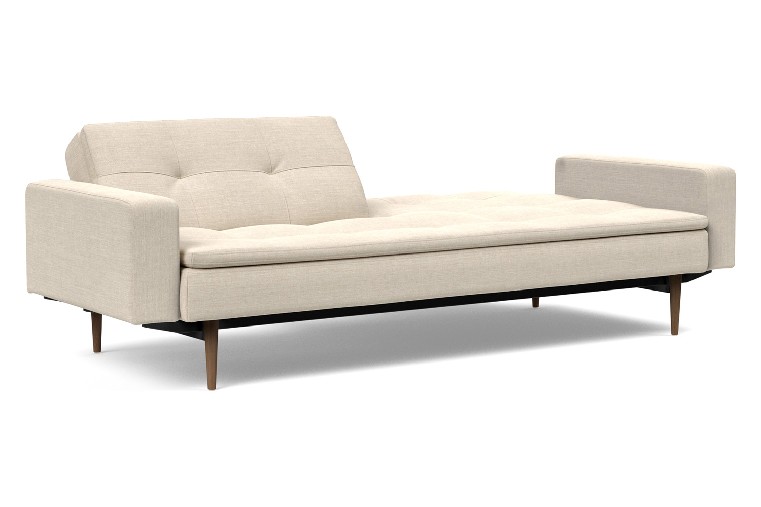 Innovation Living Dublexo Styletto Sofa Bed Dark Wood with Arms - 586 Phobos Latte