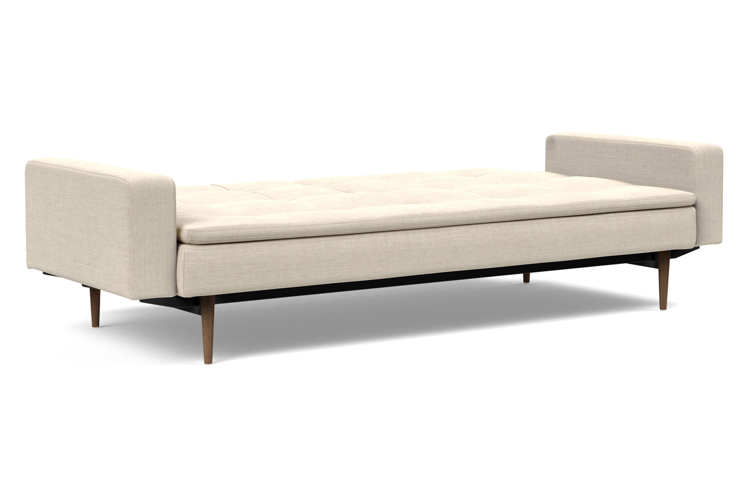 Innovation Living Dublexo Styletto Sofa Bed Dark Wood with Arms - 586 Phobos Latte