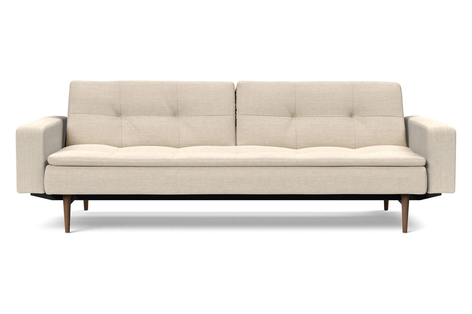 Innovation Living Dublexo Styletto Sofa Bed Dark Wood with Arms - 586 Phobos Latte