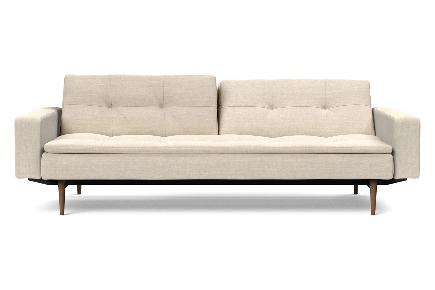 Innovation Living Dublexo Styletto Sofa Bed Dark Wood with Arms - 586 Phobos Latte