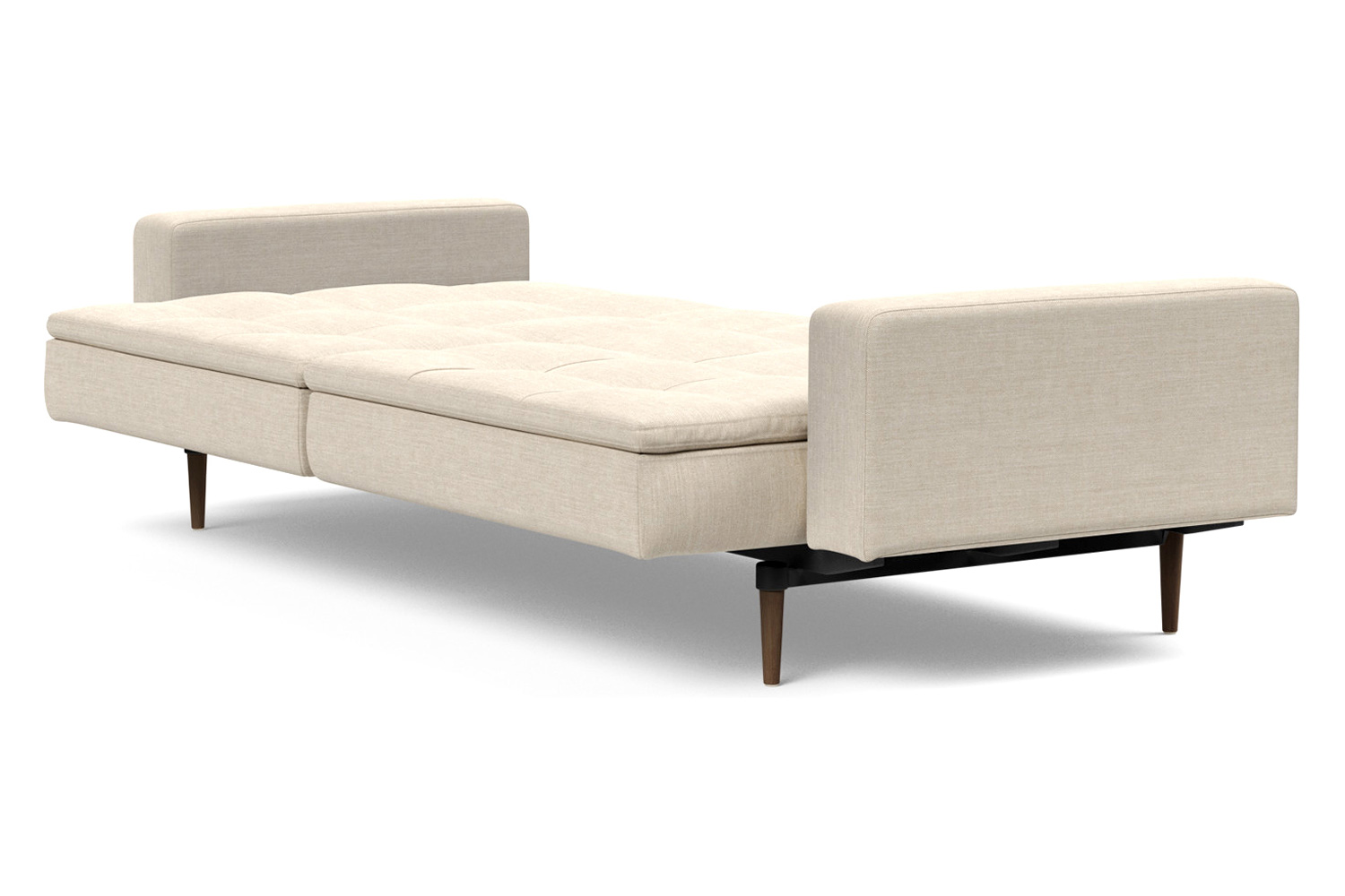 Innovation Living Dublexo Styletto Sofa Bed Dark Wood with Arms - 586 Phobos Latte