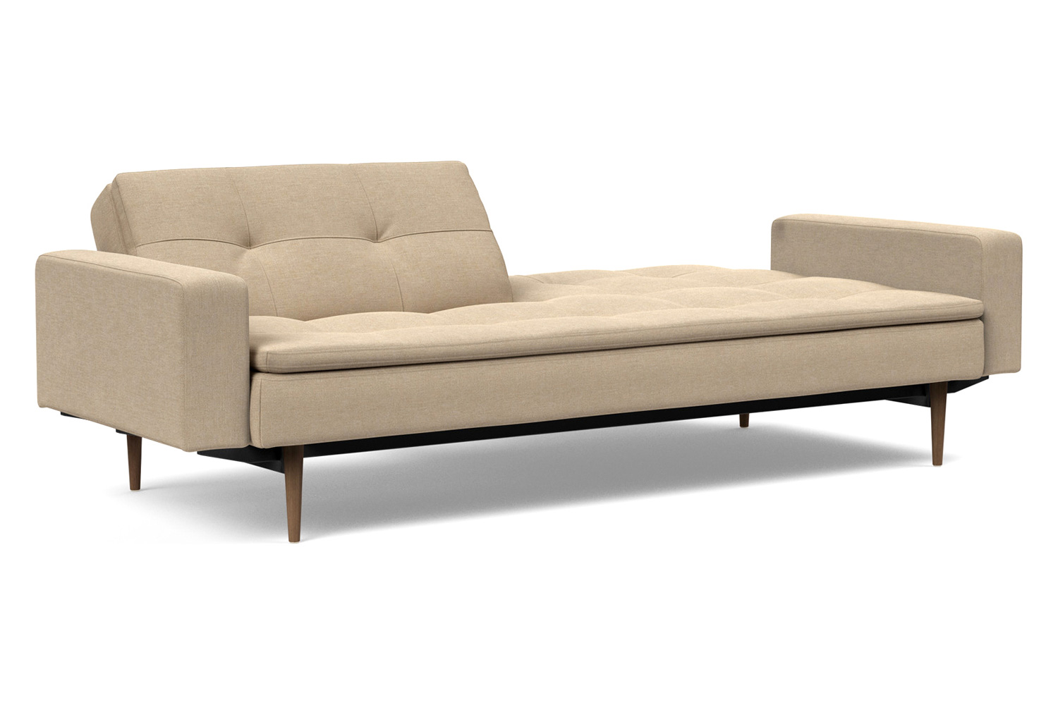 Innovation Living Dublexo Styletto Sofa Bed Dark Wood with Arms - 587 Phobos Mocha