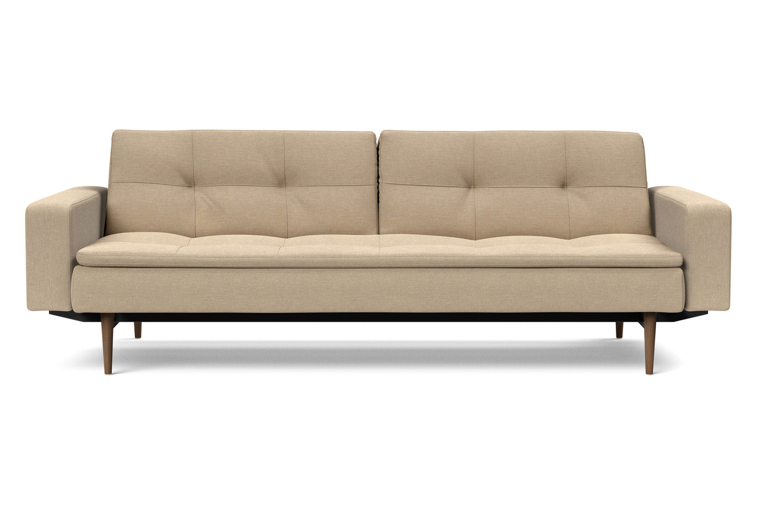 Innovation Living Dublexo Styletto Sofa Bed Dark Wood with Arms - 587 Phobos Mocha