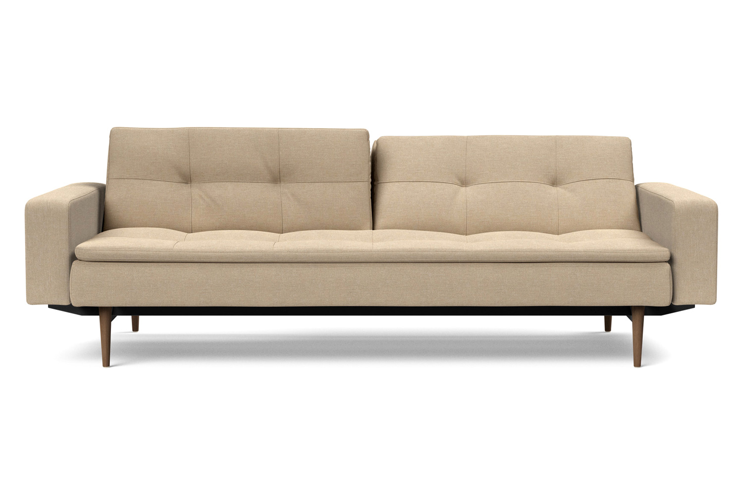 Innovation Living Dublexo Styletto Sofa Bed Dark Wood with Arms - 587 Phobos Mocha