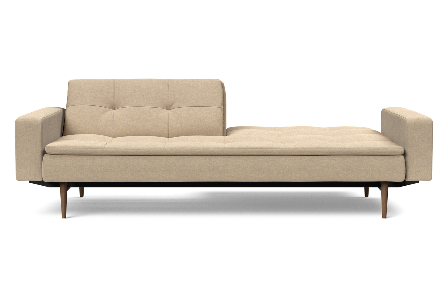 Innovation Living Dublexo Styletto Sofa Bed Dark Wood with Arms - 587 Phobos Mocha