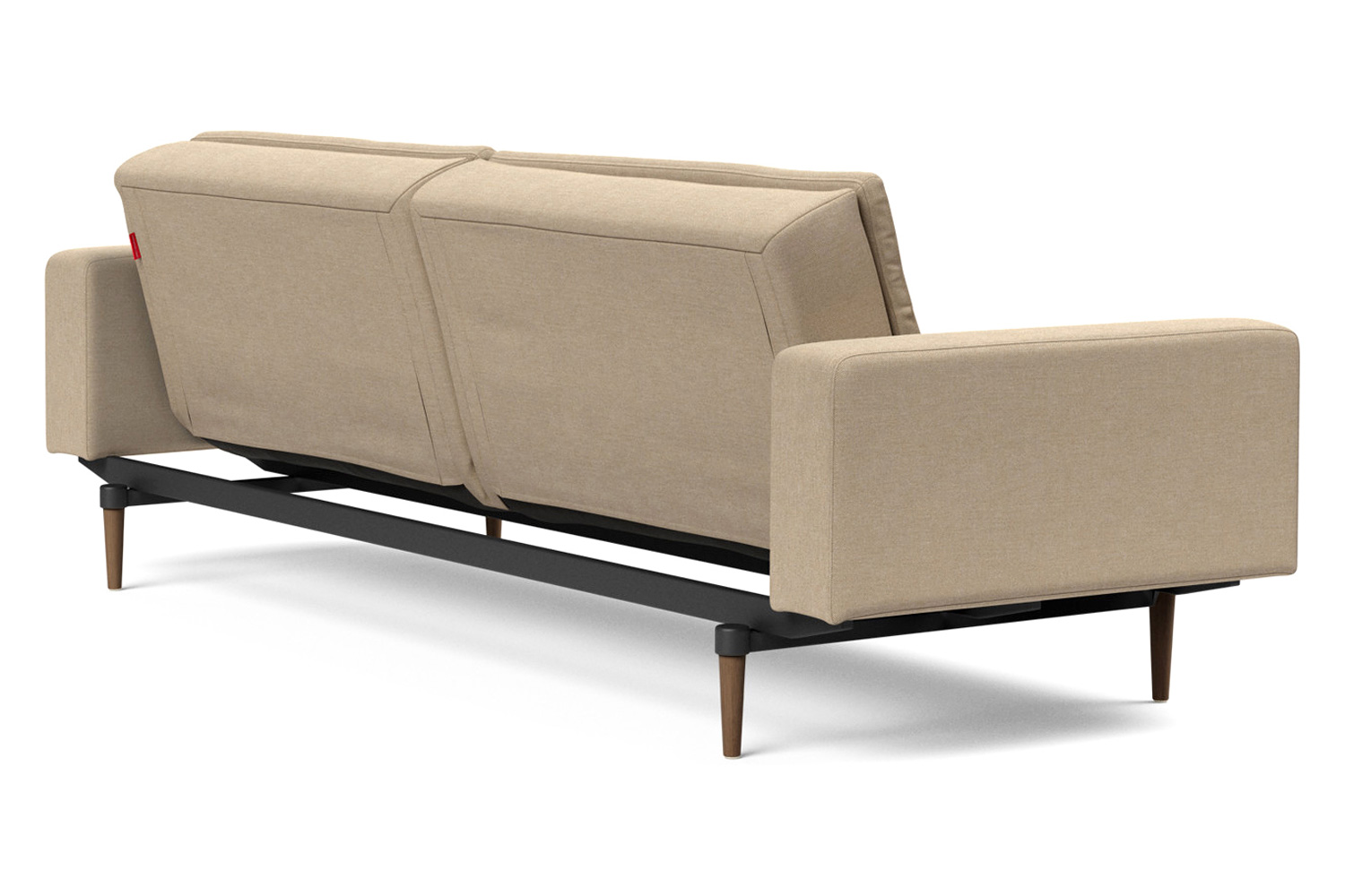 Innovation Living Dublexo Styletto Sofa Bed Dark Wood with Arms - 587 Phobos Mocha