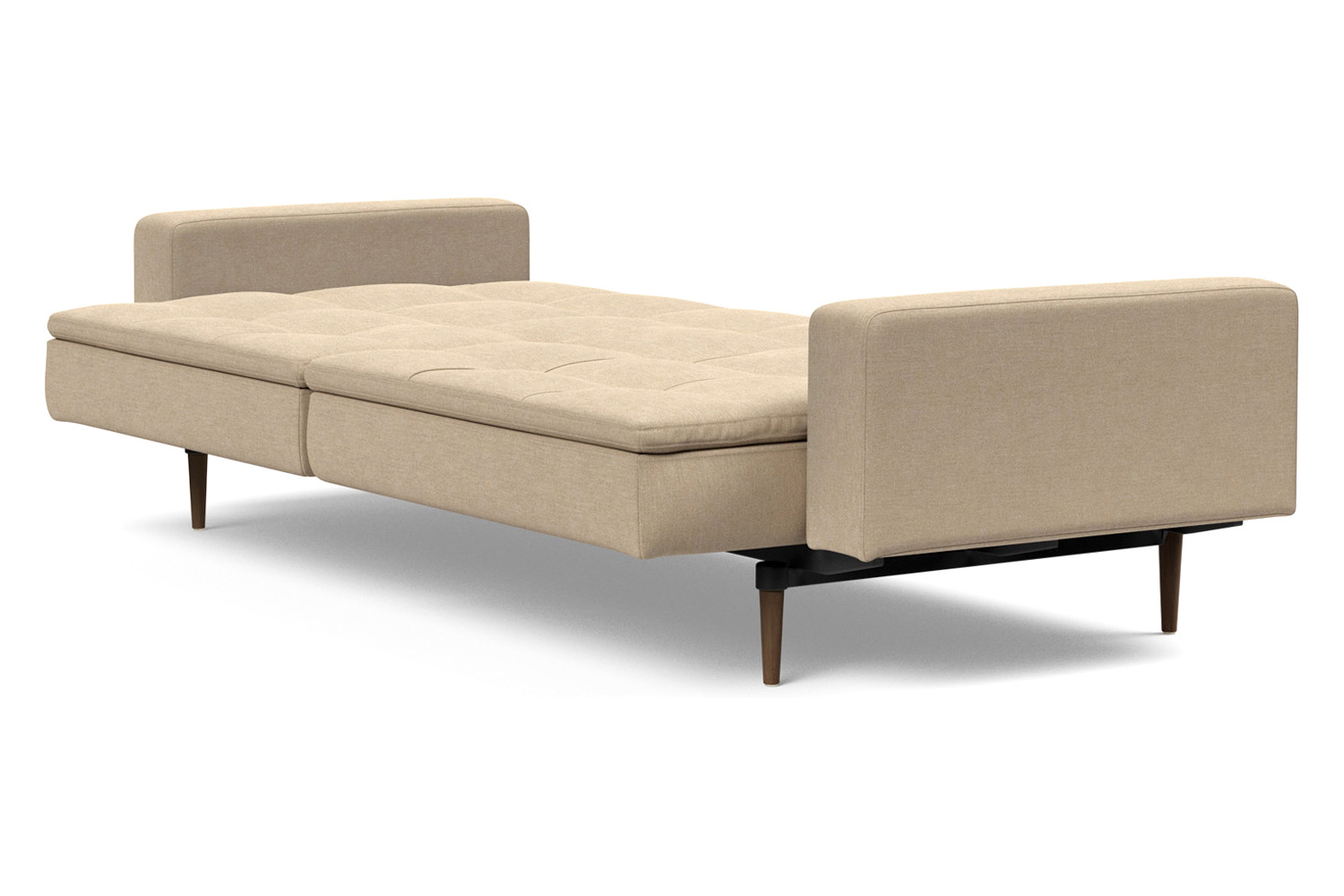 Innovation Living Dublexo Styletto Sofa Bed Dark Wood with Arms - 587 Phobos Mocha