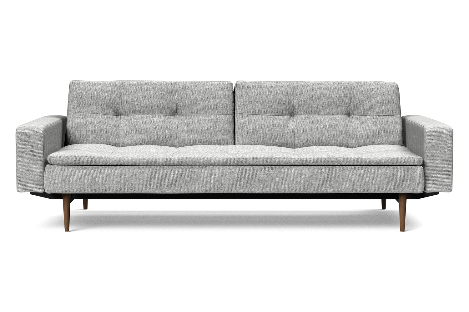 Innovation Living Dublexo Styletto Sofa Bed Dark Wood with Arms - 590 Micro Check Gray