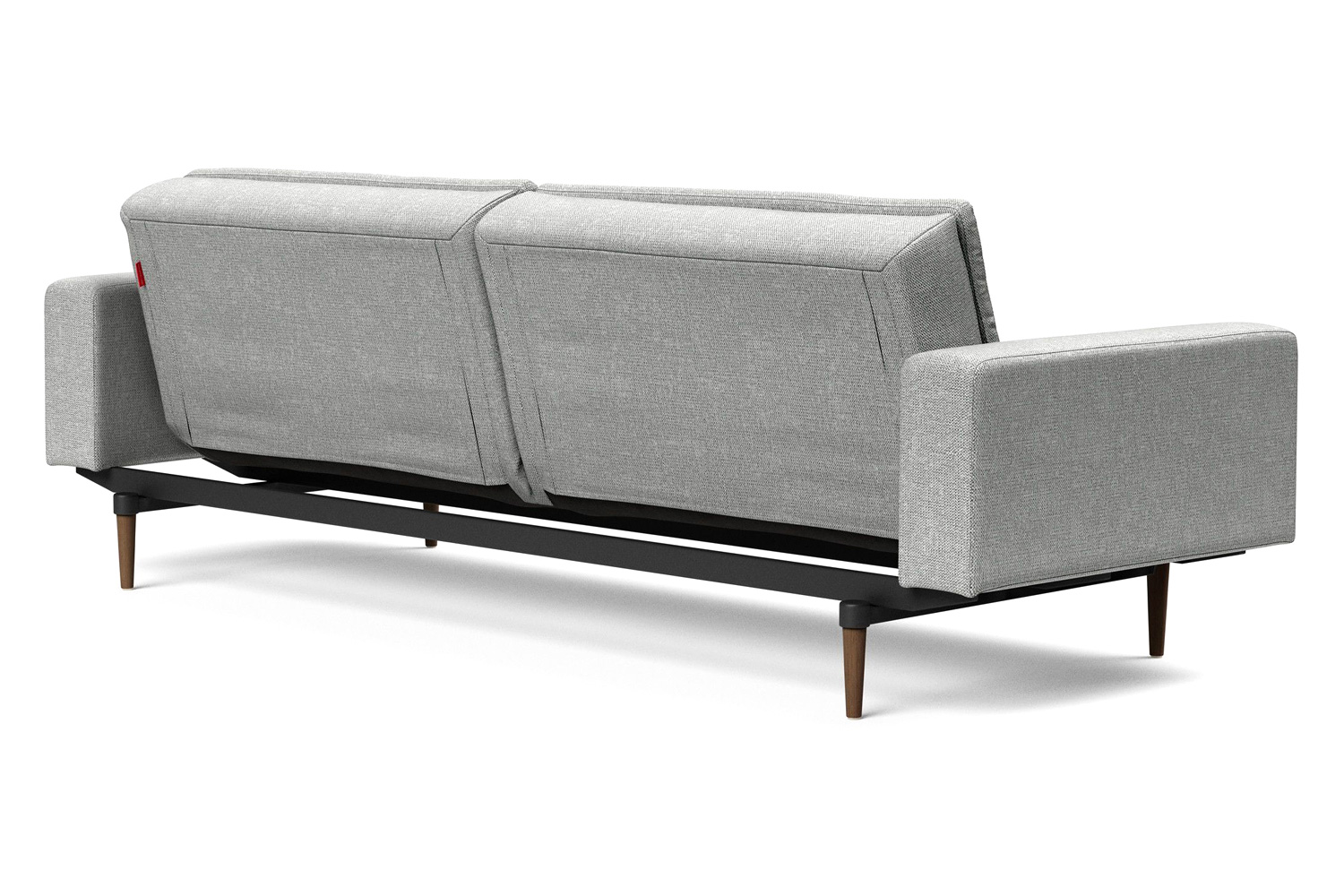 Innovation Living Dublexo Styletto Sofa Bed Dark Wood with Arms - 590 Micro Check Gray