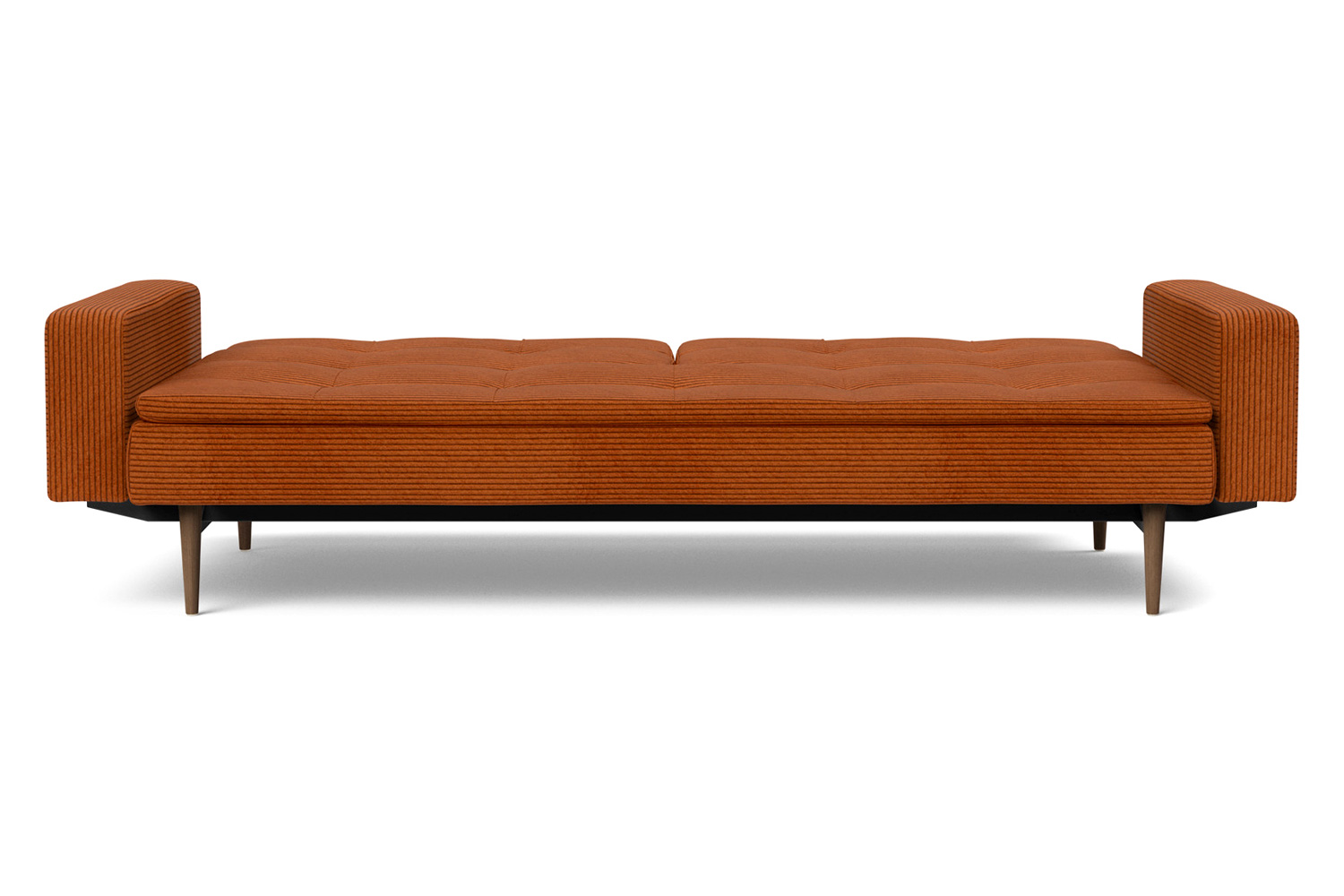 Innovation Living™ Dublexo Styletto Sofa Bed Dark Wood with Arms - 595 Corduroy Burnt Orange