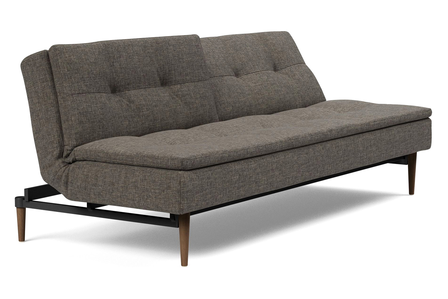 Innovation Living Dublexo Styletto Sofa Bed Dark Wood - 216 Flashtex Dark Gray