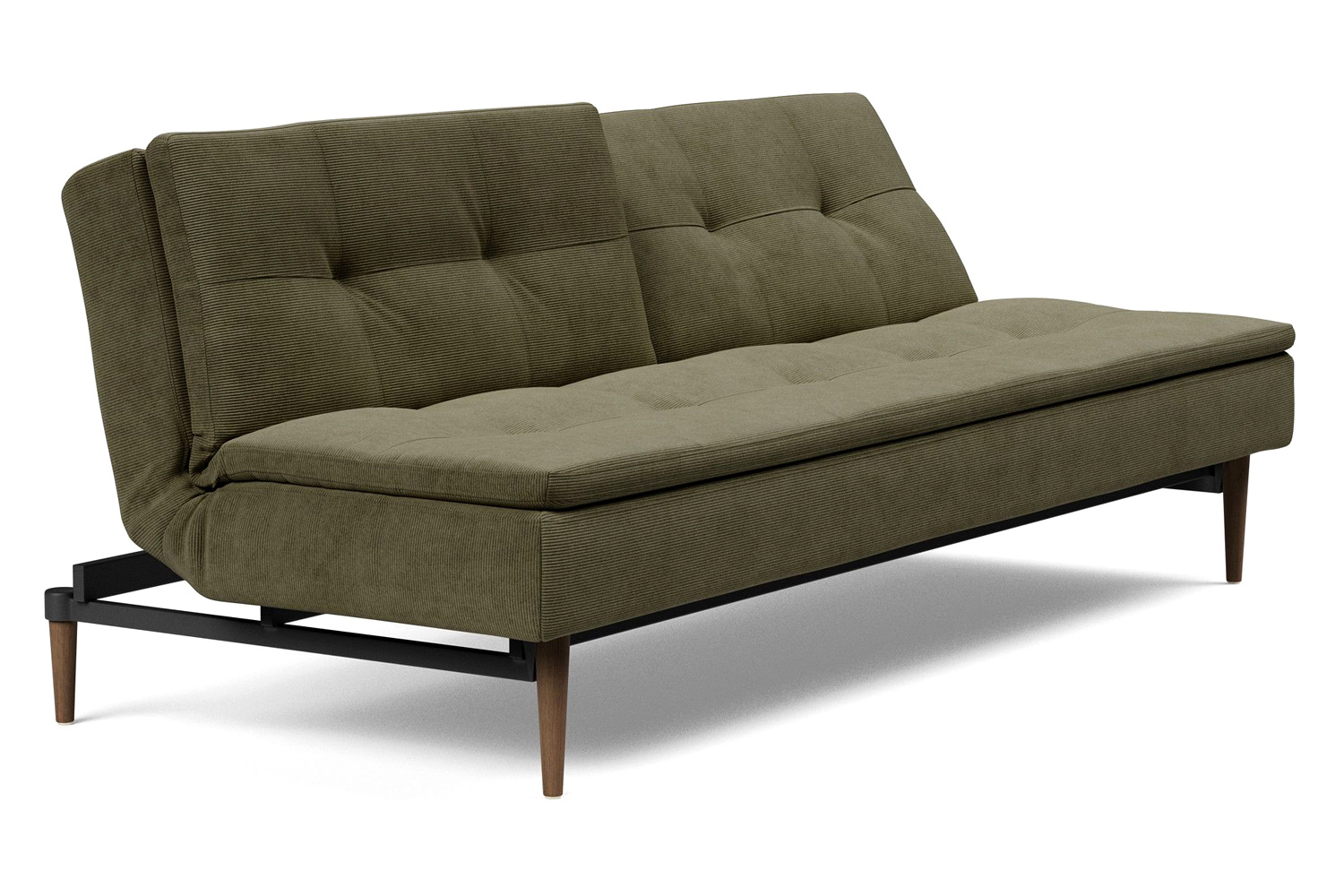 Innovation Living Dublexo Styletto Sofa Bed Dark Wood - 316 Cordufine Pine Green