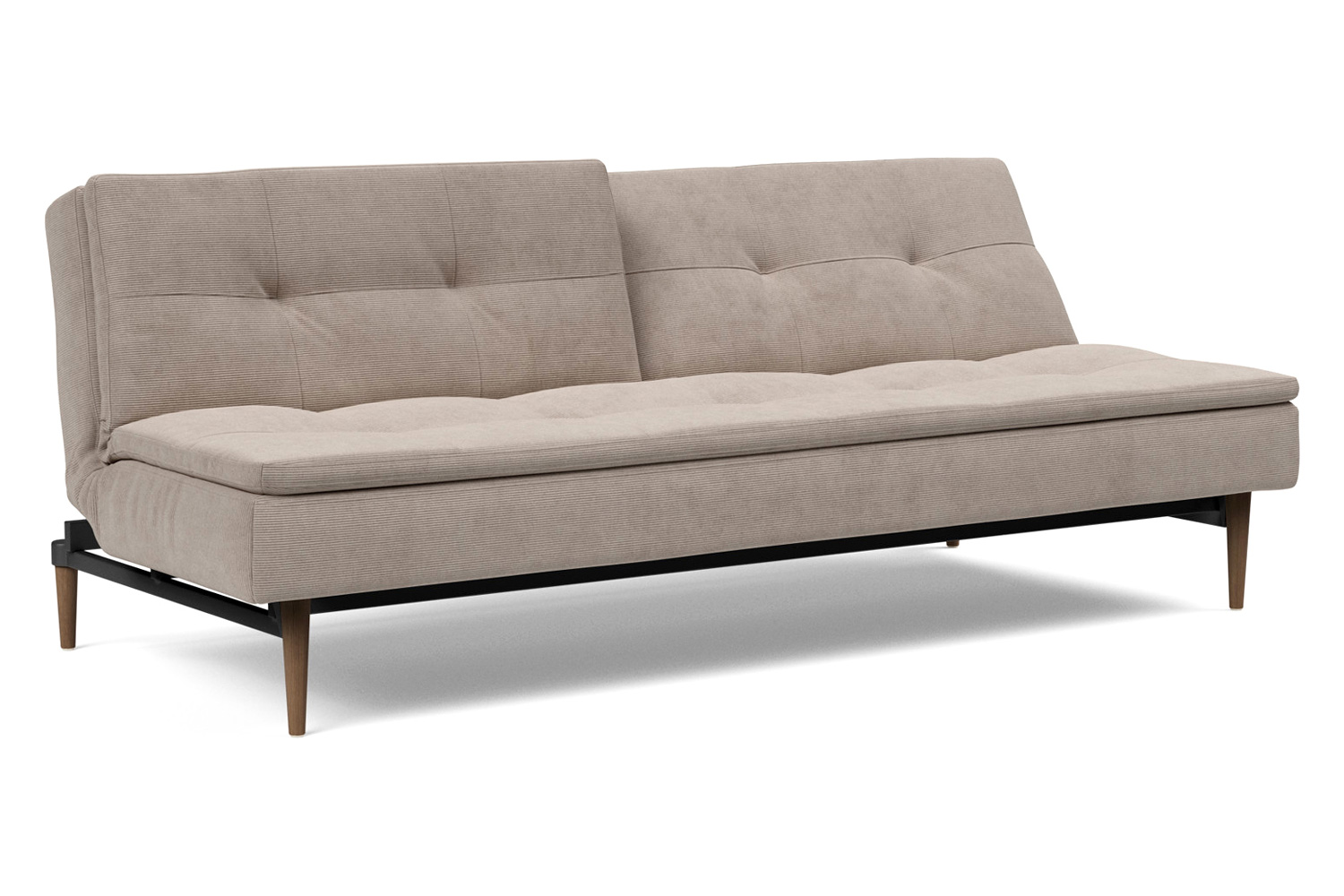 Innovation Living Dublexo Styletto Sofa Bed Dark Wood - 318 Cordufine Beige