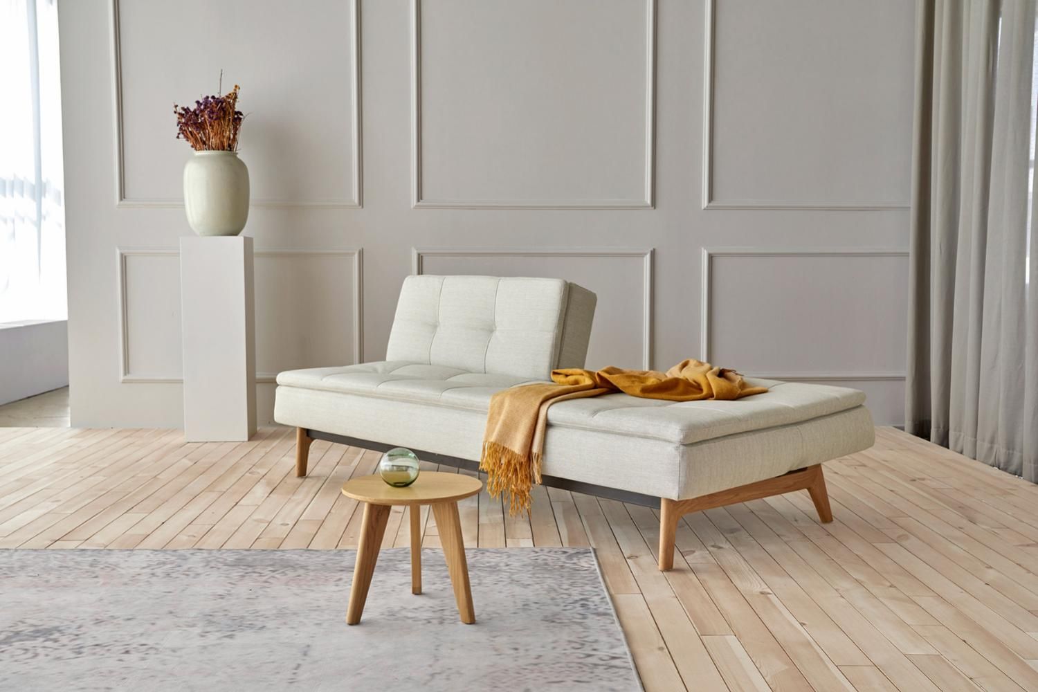 Innovation Living Dublexo Eik Sofa Bed Oak - 531 Bouclé Off White