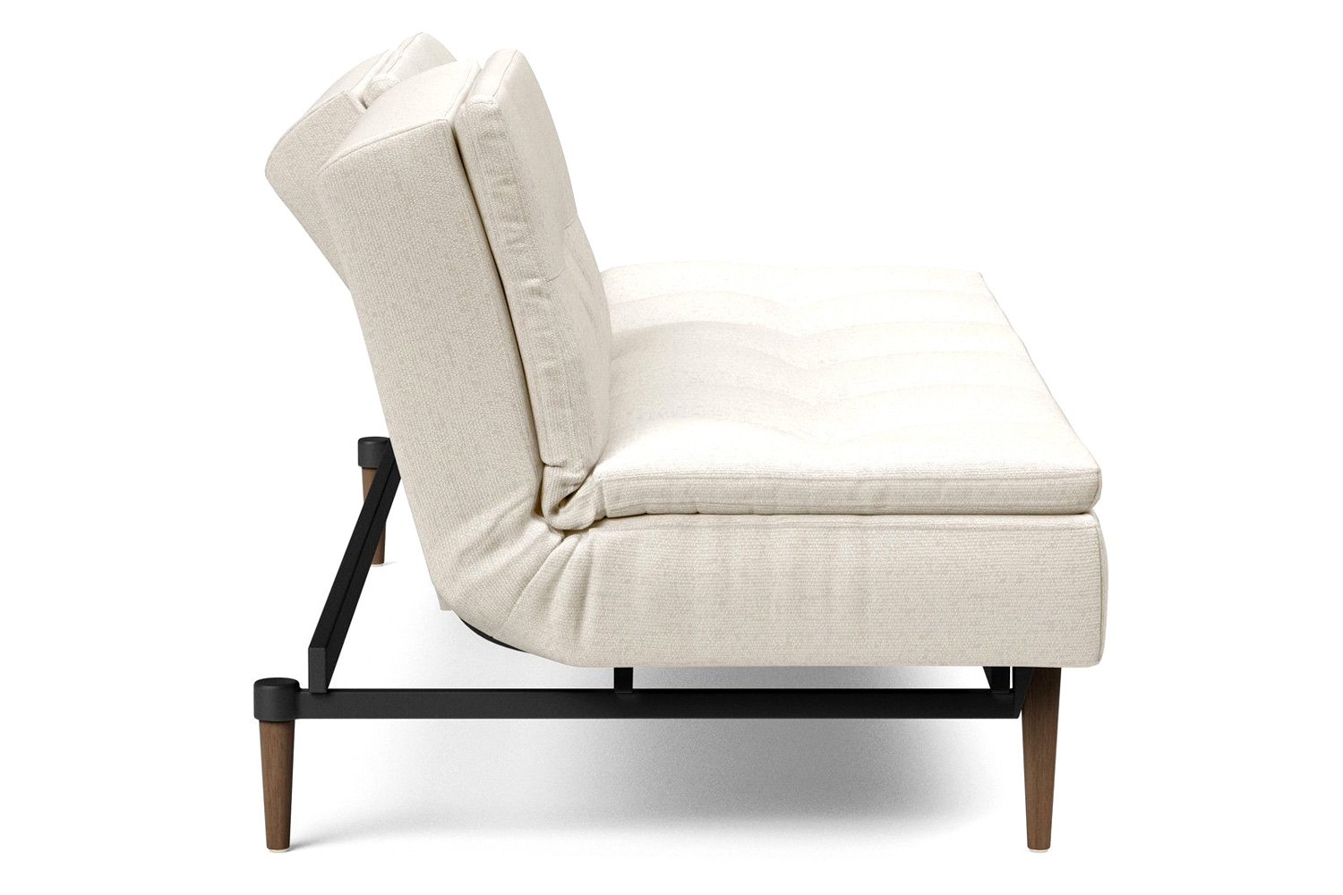 Innovation Living Dublexo Styletto Sofa Bed Dark Wood - 531 Bouclé Off White