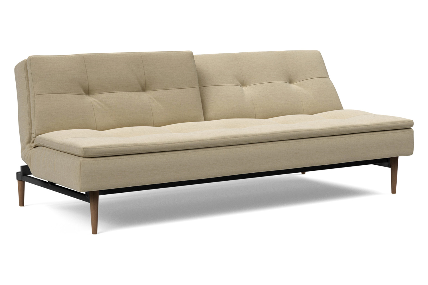 Innovation Living Dublexo Styletto Sofa Bed Dark Wood - 571 Vivus Dusty Sand