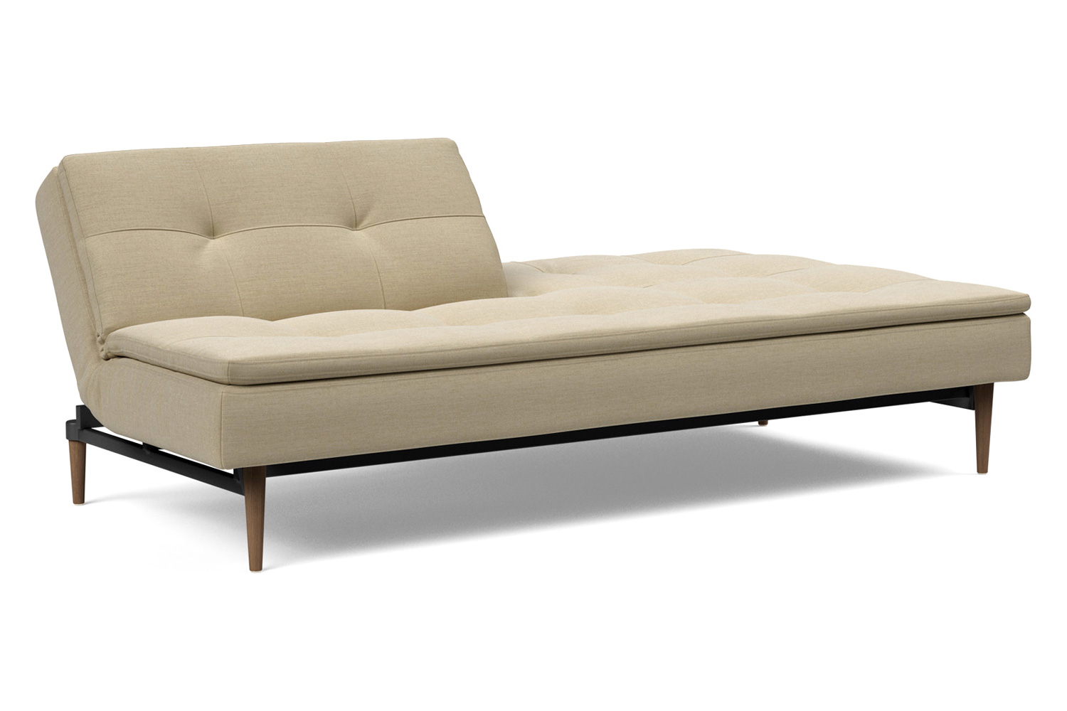 Innovation Living Dublexo Styletto Sofa Bed Dark Wood - 571 Vivus Dusty Sand