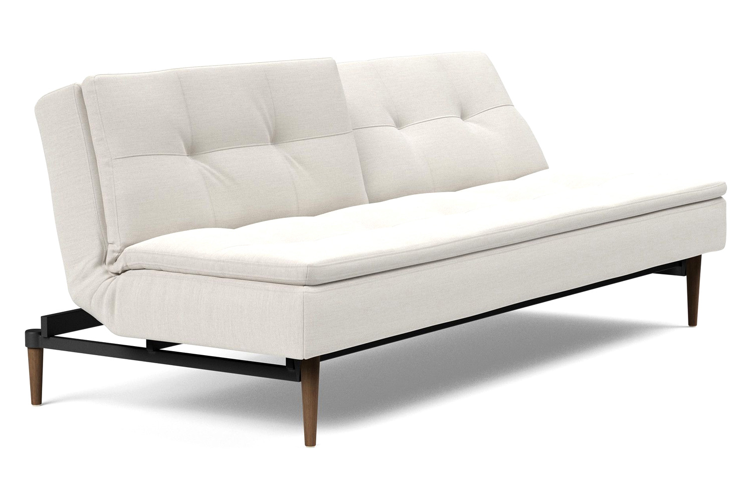 Innovation Living Dublexo Styletto Sofa Bed Dark Wood - 574 Vivus Dusty Off White