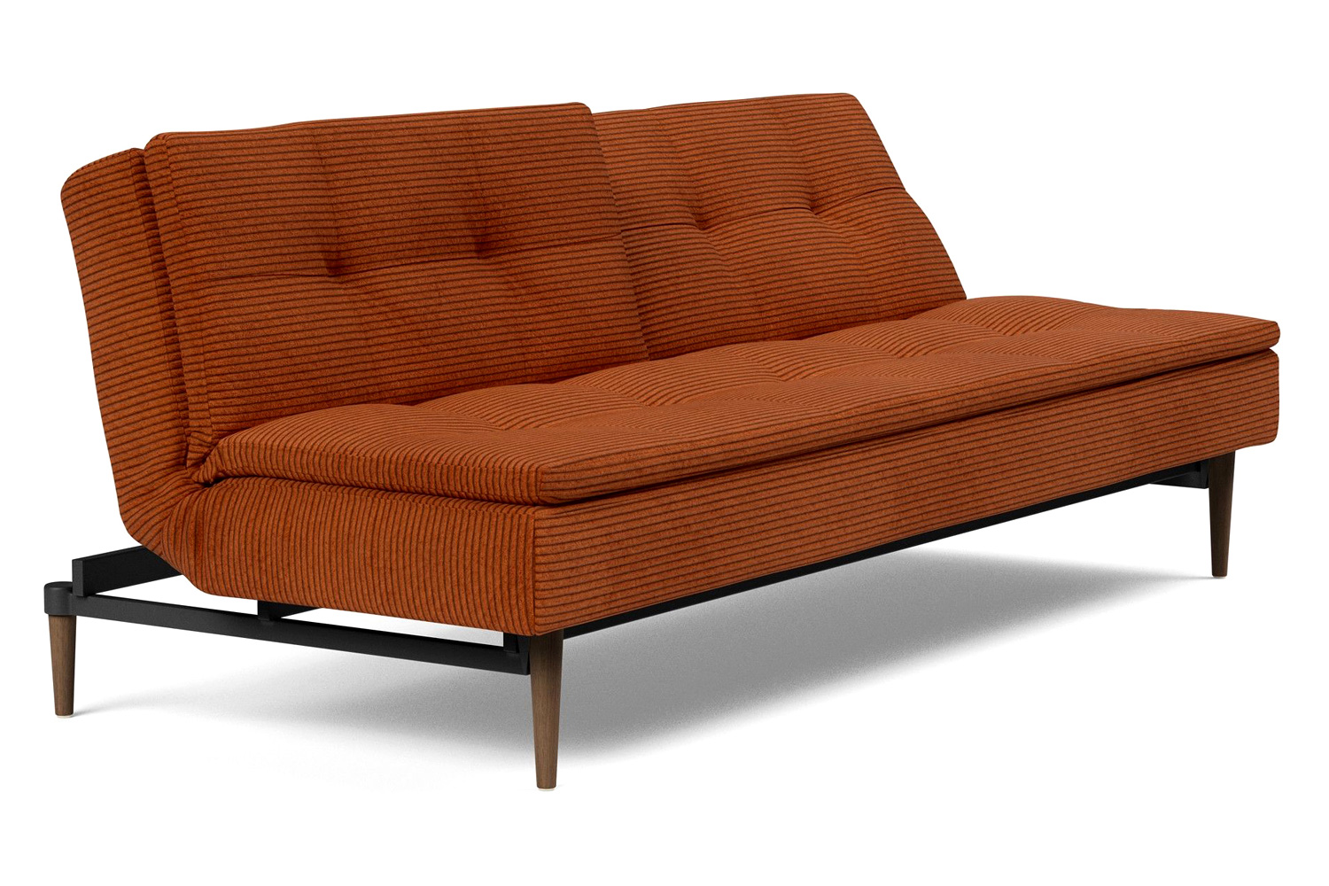 Innovation Living Dublexo Styletto Sofa Bed Dark Wood - 595 Corduroy Burnt Orange