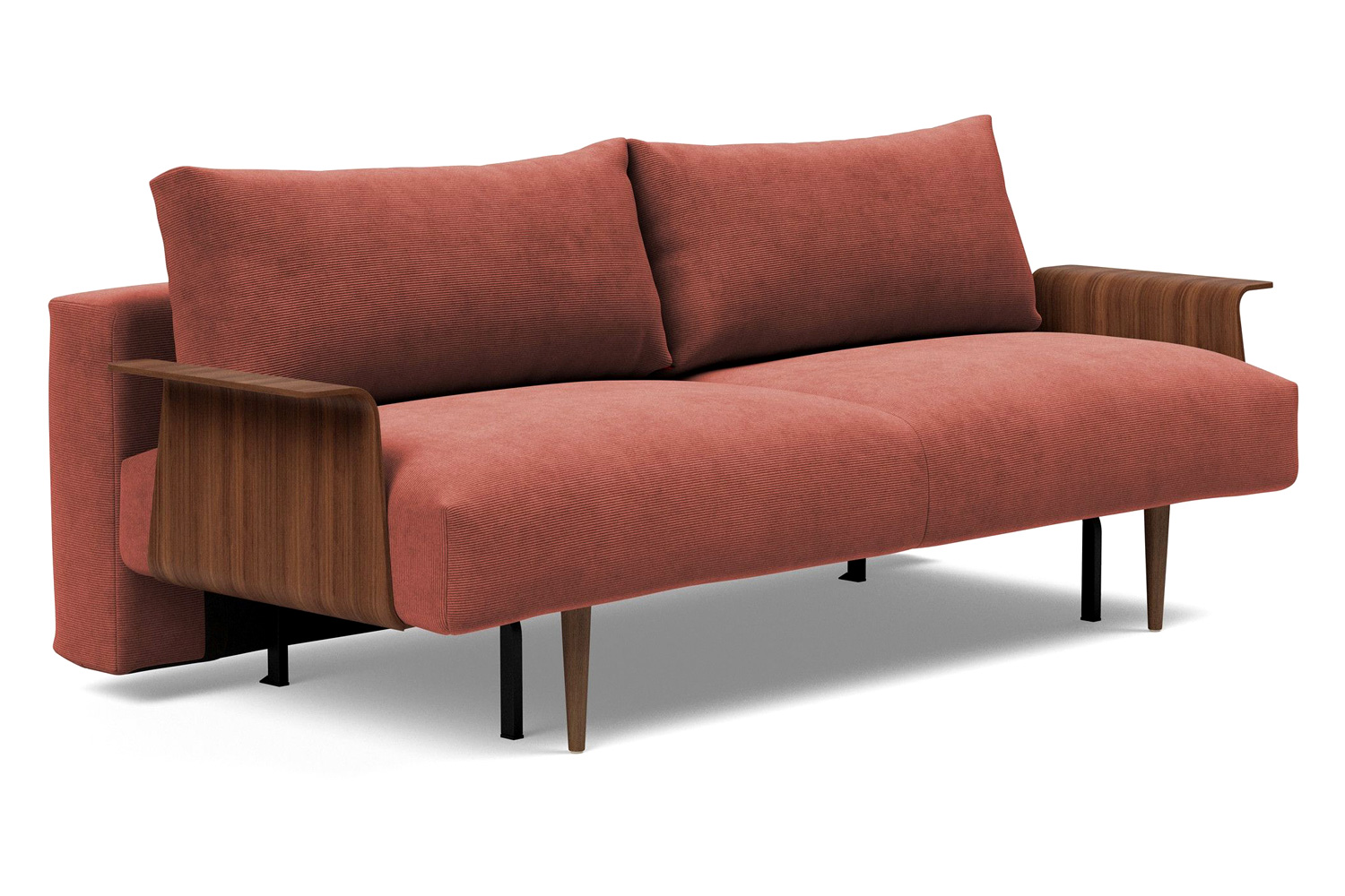 Innovation Living - Frode Dark Styletto Sofa Bed Walnut Arms