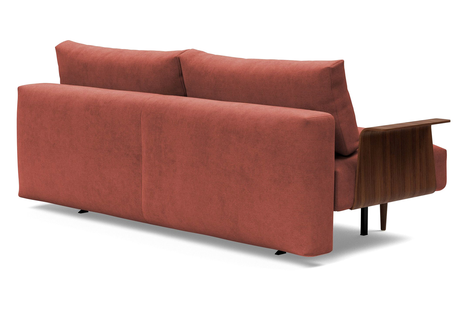 Innovation Living Frode Dark Styletto Sofa Bed Walnut Arms - 317 Cordufine Rust