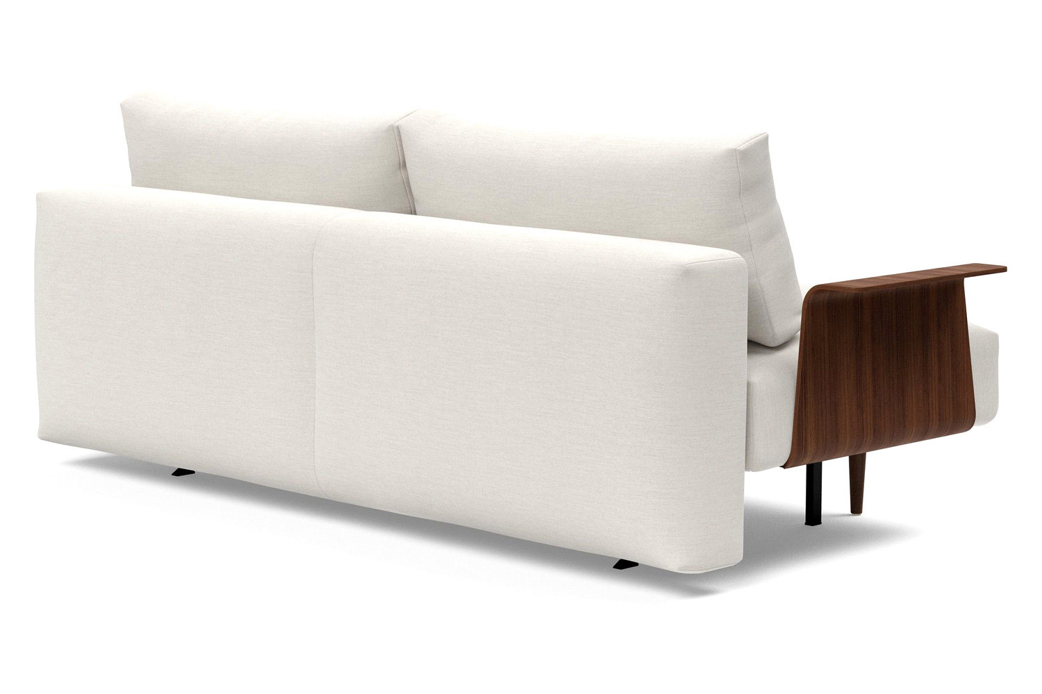 Innovation Living Frode Dark Styletto Sofa Bed Walnut Arms - 574 Vivus Dusty Off White