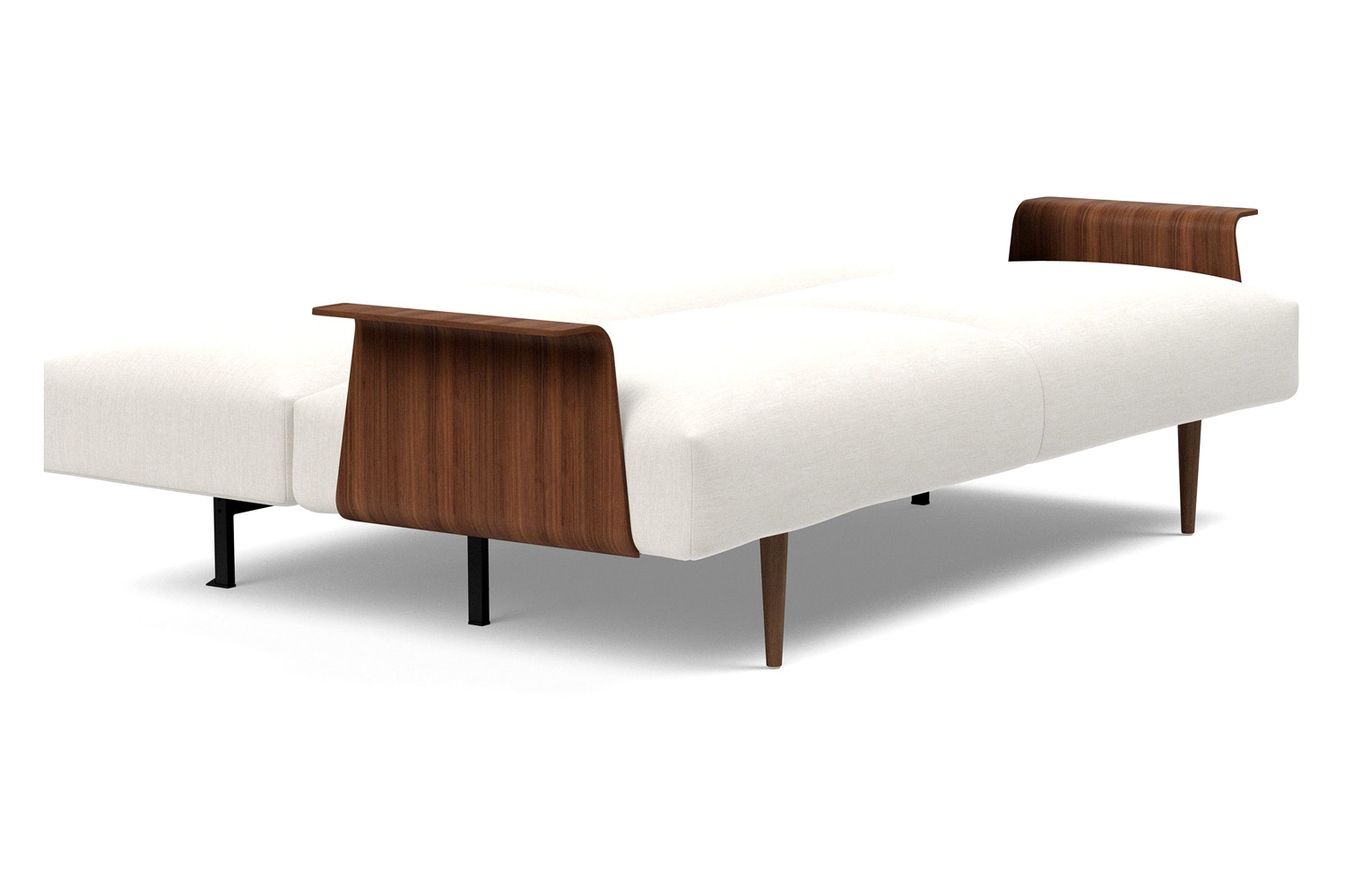 Innovation Living Frode Dark Styletto Sofa Bed Walnut Arms - 574 Vivus Dusty Off White