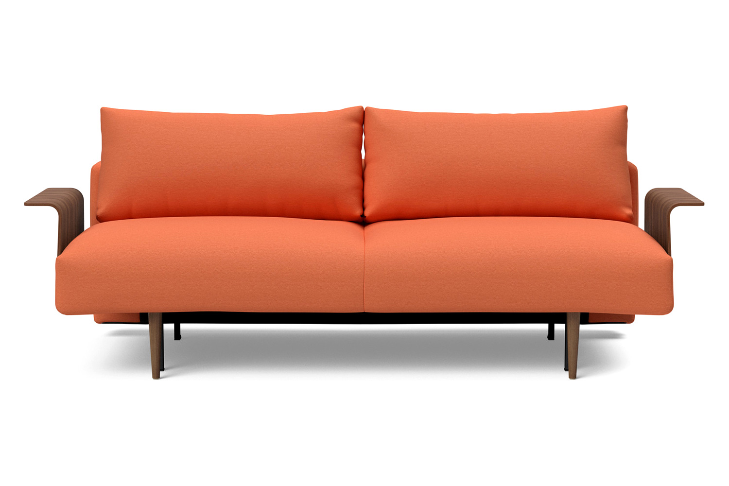 Innovation Living Frode Dark Styletto Sofa Bed Walnut Arms - 581 Argus Rust